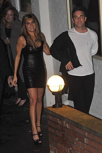 Robbie Williams & Wife Ayda Field arriving at X Factor studio London