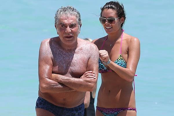 EXCLUSIVE: Roberto Cavalli is seen with his wife as they enjoy a sunny day in Miami Beach