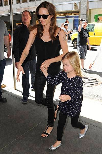 Angelina Jolie and her kids go to FAO Schwarz in New York City