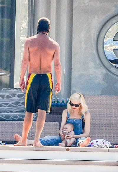 Gwen Stefani and Gavin Rossdale with their sons Kingston, Zuma Nesta Rock and Apollo Bowie Flynn on holiday in Saint-Tropez in France.