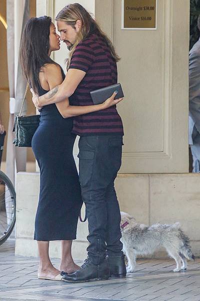 *EXCLUSIVE* Zoe Saldana shows and husband Marco Perego can't stop kissing!!