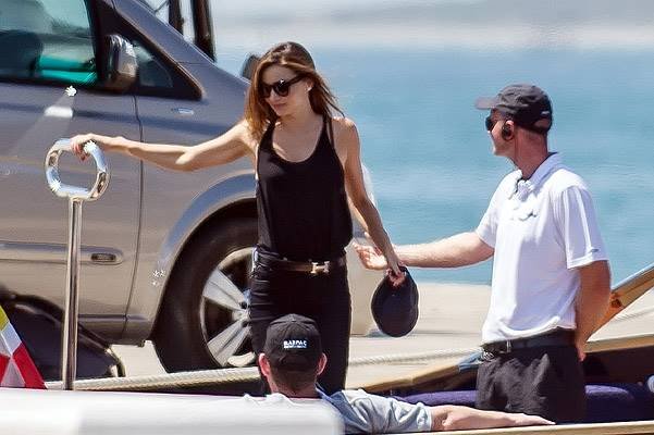 EXCLUSIVE: **PREMIUM RATES APPLY** Miranda Kerr and James Packer vacation on his super yacht in Spain on August 13