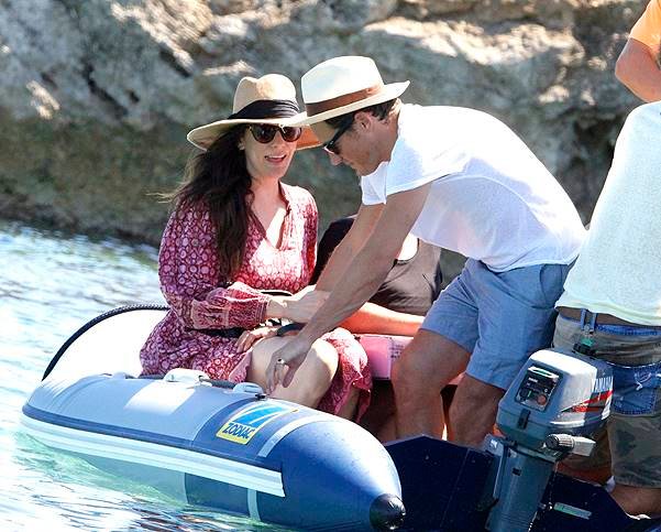 Liv Tyler with her son Milo and Dave Gardner on holiday in Formentera, Spain (BLURRED)