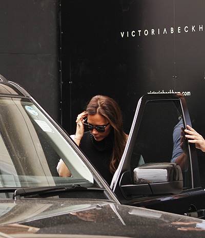 Victoria Beckham visits her Mayfair boutique ahead of next months opening